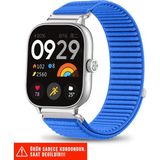 Redmi Watch 4 / Redmi Watch 5 Uyumlu Hasır Örgü Spor Cırtlı Naylon Kordon 20MM - Mavi