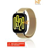 Redmi Watch 5 Active / Redmi 5 Lite Uyumlu Milanes Örgü Hasır Metal Kordon - Gold