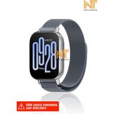 Redmi Watch 5 Active / Redmi 5 Lite Uyumlu Milanes Örgü Hasır Metal Kordon - Gri