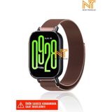 Redmi Watch 5 Active / Redmi 5 Lite Uyumlu Milanes Örgü Hasır Metal Kordon - Kahverengi