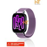 Redmi Watch 5 Active / Redmi 5 Lite Uyumlu Milanes Örgü Hasır Metal Kordon - Lila