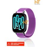 Redmi Watch 5 Active / Redmi 5 Lite Uyumlu Milanes Örgü Hasır Metal Kordon - Mor
