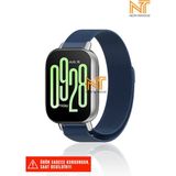 Redmi Watch 5 Active / Redmi 5 Lite Uyumlu Milanes Örgü Hasır Metal Kordon - Saks Mavi