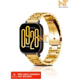 Redmi Watch 5 Active / Redmi 5 Lite Uyumlu Paslanmaz Çelik Baklalı Metal Kordon - Gold
