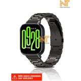 Redmi Watch 5 Active / Redmi 5 Lite Uyumlu Paslanmaz Çelik Baklalı Metal Kordon - Siyah