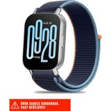 Redmi Watch 5 Active / Redmi Watch 5 Lite Uyumlu Hasır Örgü Cırtlı Naylon Kordon 22MM - Deep Navy
