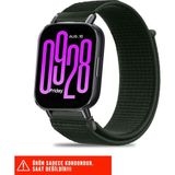 Redmi Watch 5 Active / Redmi Watch 5 Lite Uyumlu Hasır Örgü Cırtlı Naylon Kordon 22MM - Koyu Yeşil