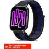 Redmi Watch 5 Active / Redmi Watch 5 Lite Uyumlu Hasır Örgü Cırtlı Naylon Kordon 22MM - Siyah - Lacivert