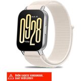 Redmi Watch 5 Active / Redmi Watch 5 Lite Uyumlu Hasır Örgü Cırtlı Naylon Kordon 22MM - Starlight