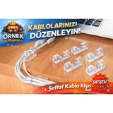 Redmina 20 Adet Şeffaf Yapışkan Kablo Toplayıcı Düzenleyici - .