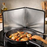 Redmina Yağ Sıçratmaz Ocak Arkası Koruyucu Paslanmaz Metal 60x30cm - Metalik Gri