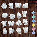 Redmoon 16 Karakter Alçı Boyama Taş Boyama Seti 3 - 6 Yaş İçin Eğlenceli Aktivite