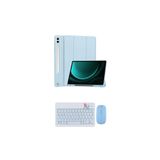 Redmud Teknoloji Galaxy Tab S9 Fe Plus Uyumlu Tablet Kılıfı Ve Klavye Mouse Set Kalem Bölmeli Smart Kılıf