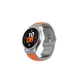 RedMud Teknoloji Huawei Watch Gt3 Pro Gt4 46 mm İle Uyumlu Çift Renkli Yumuşak Dokulu (22 MM) Silikon Kordon Gri-Turuncu