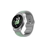 RedMud Teknoloji Huawei Watch Gt3 Pro Gt4 46 mm İle Uyumlu Çift Renkli Yumuşak Dokulu (22 MM) Silikon Kordon Gri-Yeşil