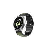 RedMud Teknoloji Huawei Watch Gt4 46 mm İle Uyumlu Çift Renkli Yumuşak Dokulu (22 MM) Silikon Kordon Siyah-Haki
