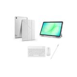 Redmud Teknoloji Ipad 10.nesil 10.9" A2696 A2757 A2777 ile Uyumlu Standlı Kılıf Klavye Mouse ve Dokunmatik Kalem Seti - Gri