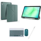 Redmud Teknoloji Ipad 10.nesil 10.9" A2696 A2757 A2777 ile Uyumlu Standlı Kılıf Klavye Mouse ve Dokunmatik Kalem Seti - Haki