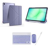 Redmud Teknoloji Ipad 10.nesil 10.9" A2696 A2757 A2777 ile Uyumlu Standlı Kılıf Klavye Mouse ve Dokunmatik Kalem Seti - Lavanta