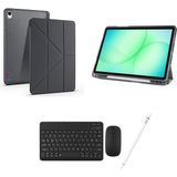 Redmud Teknoloji Ipad 10.nesil 10.9" A2696 A2757 A2777 ile Uyumlu Standlı Kılıf Klavye Mouse ve Dokunmatik Kalem Seti - Siyah