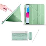 Redmud Teknoloji Ipad 10.nesil 10.9" A2696 A2757 A2777 ile Uyumlu Standlı Kılıf Klavye Mouse ve Dokunmatik Kalem Seti - Yeşil