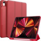 Redmud Teknoloji iPad 11.nesil 11 Inç 2025 Ile Uyumlu Tablet Kılıfı Standlı Uyku Modlu Kalem Bölmeli Akıllı Kılıf - Kırmızı