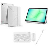 Redmud Teknoloji Ipad 11.nesil A16 2025 A3354 A3355 ile Uyumlu Standlı Kılıf Klavye Mouse ve Dokunmatik Kalem Seti - Gri