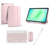Redmud Teknoloji Ipad 11.nesil A16 /ıpad 10.nesil ile Uyumlu Standlı Kılıf Klavye Mouse ve Dokunmatik Kalem Seti - Pembe