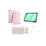 Redmud Teknoloji Ipad 11.nesil A16 /ıpad 10.nesil ile Uyumlu Standlı Kılıf Klavye Mouse ve Dokunmatik Kalem Seti - Pembe