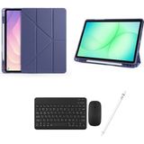 Redmud Teknoloji Ipad 8. Nesil ve 9. Nesil 10.2 Inç ile Uyumlu Standlı Kılıf Klavye Mouse ve Dokunmatik Kalem Set - Lacivert