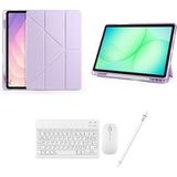 Redmud Teknoloji Ipad 8. Nesil ve 9. Nesil 10.2 Inç ile Uyumlu Standlı Kılıf Klavye Mouse ve Dokunmatik Kalem Set - Lila