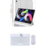 Redmud Teknoloji Ipad Air 4.nesil 10.9 Inç ile Uyumlu Tablet Kılıfı ve Klavye Mouse Set Kalem Bölmeli Smart Kılıf - Gri