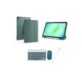 Redmud Teknoloji Samsung Galaxy Tab A11 Plus SM-X230 ile Uyumlu Standlı Kılıf Klavye Mouse ve Dokunmatik Kalem Seti - Haki