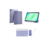 Redmud Teknoloji Samsung Galaxy Tab A11 Plus Sm-X230 Ile Uyumlu Standlı Kılıf Klavye Mouse Ve Dokunmatik Kalem Seti, Lavander