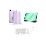 Redmud Teknoloji Samsung Galaxy Tab A11 Plus SM-X230 ile Uyumlu Standlı Kılıf Klavye Mouse ve Dokunmatik Kalem Seti - Lila