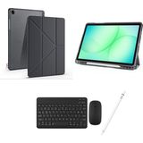 Redmud Teknoloji Samsung Galaxy Tab A11 Plus SM-X230 ile Uyumlu Standlı Kılıf Klavye Mouse ve Dokunmatik Kalem Seti - Siyah