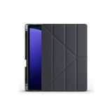 Redmud Teknoloji Samsung Galaxy Tab S10 Fe+ Plus 13,1 Inc (X620 X626)UYUMLU Üçgen Standlı Kalem Bölmeli Tablet Kılıfı - Siyah