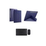 RedMud Teknoloji Samsung Galaxy Tab S9 FE Plus X610 12.4 inç İle Uyumlu Standlı Kılıf Ve Klavye Mouse 2 li Set Lacivert