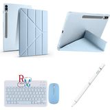 Redmud Teknoloji Samsung Galaxy Tab S9 X710 11 Inç Uyumlu Standlı Kılıf Dokunmatik Kalem ve Klavye Mouse 3lü Set - Mavi