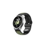 RedMud Teknoloji Samsung Galaxy Watch 3 45 mm-Galaxy Watch 46 mm İle Uyumlu Çift Renkli Yumuşak Dokulu Silikon Kordon Siyah-Haki