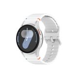 RedMud Teknoloji Samsung Galaxy Watch 4 5 6 7 FE 40 40 44 Classic42 43 46 47mm İle Uyumlu Kavisli Spor Silikon Kordon Beyaz