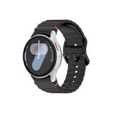 RedMud Teknoloji Samsung Galaxy Watch 4 5 6 7 FE 40 40 44 Classic42 43 46 47mm İle Uyumlu Kavisli Spor Silikon Kordon Siyah