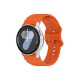 RedMud Teknoloji Samsung Galaxy Watch 4 5 6 7 FE 40 40 44 Classic42 43 46 47mm İle Uyumlu Kavisli Spor Silikon Kordon Turuncu