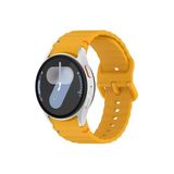 RedMud Teknoloji Samsung Galaxy Watch 6 44 mm İle Uyumlu Dalga Deseni Dikişli Kavisli Spor Silikon Kordon Hardal