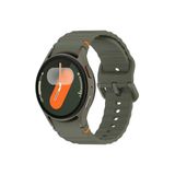 RedMud Teknoloji Samsung Galaxy Watch 6 Seri 40-43-44-47 mm İle Uyumlu Dikişli Kavisli Spor Silikon Kordon Haki