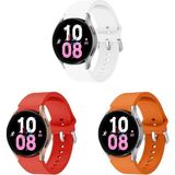 Redmud Teknoloji Samsung Galaxy Watch 6 Seri 40 mm 44MM Classic 47 mm 3lü Set Silikon Kordon Kavis Tasarımlı Kordon - Beyaz - Kırmızı - Turuncu