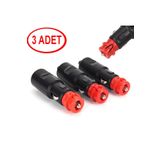Redno Oto Araç Çakmak Soket Ucu Erkek Avrupa tip mini Normal 2 si bir arada çakmak soketi 3 adet