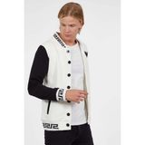Redowl Lastiği Desenli Kolej Mont Bomber Ceket - Beyaz - XL