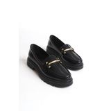 Redoxy Kadın Hafif ve Kalın Tabanlı Günlük Casual Oxford, Toka Detaylı Loafer Ayakkabı