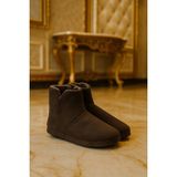 RedPlay Düz Peluş Kahve Ev Ayakkabısı Erkek Panduf